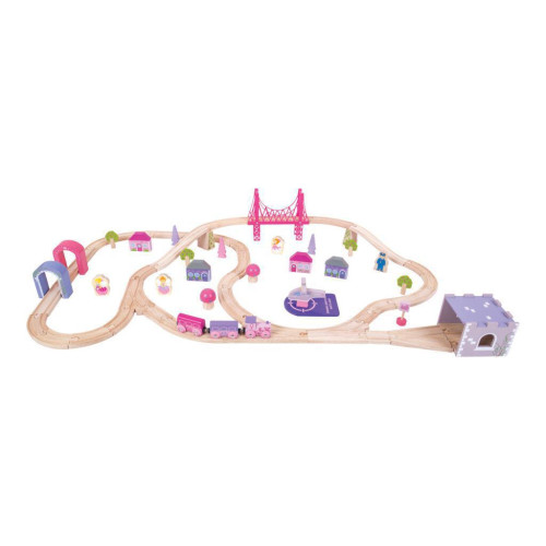 Dřevěná velká vláčkodráha princezny Bigjigs Rail