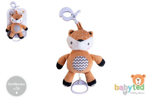 Natahovací hrací strojek plyš 30 cm závěs na postýlku/kočárek Babyted