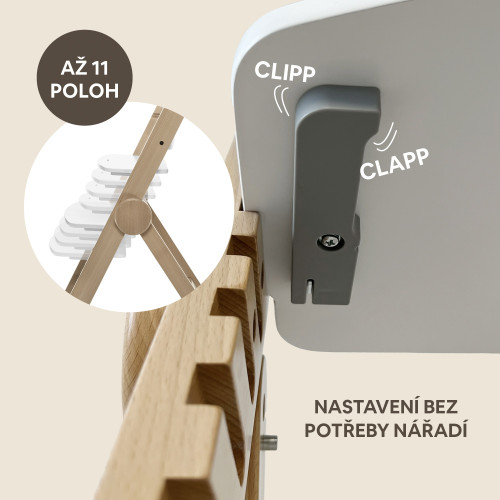 Dřevěná jídelní židlička Clipp & Clapp Zopa