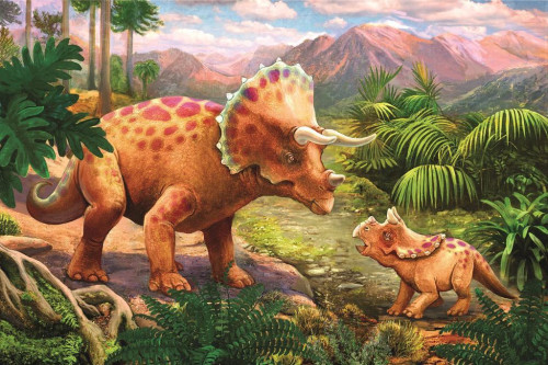 Minipuzzle dinosauři 4 druhy, 54 dílků