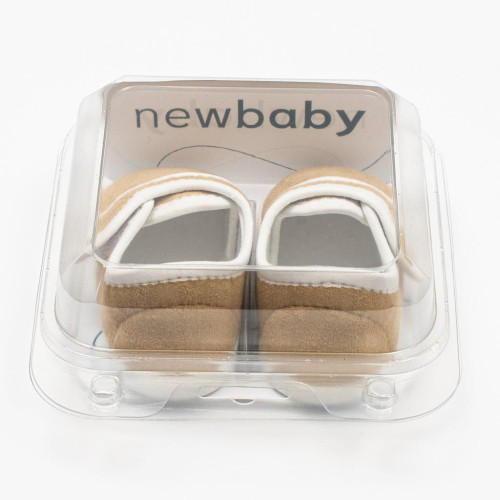 Kojenecké semiškové capáčky New Baby hnědá