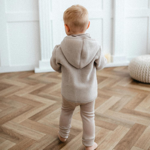 Merino dětská fleecová bunda béžová Eevi