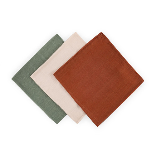 Sada plen bambusová mušelínová 3 ks Moussy 68 x 68 cm Petite&Mars