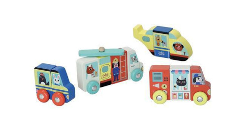 Vilac Dřevěné magnetické puzzle Záchranáři