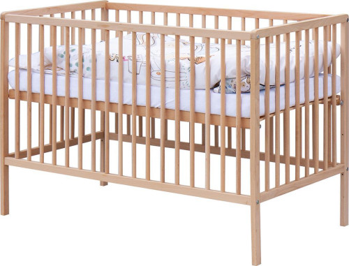Dětská postýlka přírodní s kompletní výbavou 120 x 60 cm Subra Scarlett