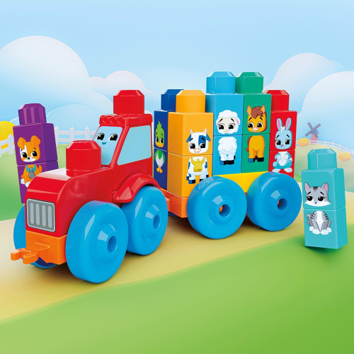 Traktor se zvířátky Mega Bloks