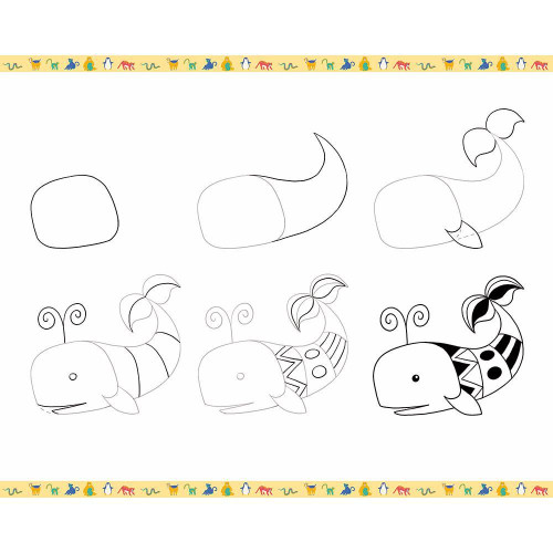 Kreativní sada Kreslení krok za krokem Zvířata Janod Step by step