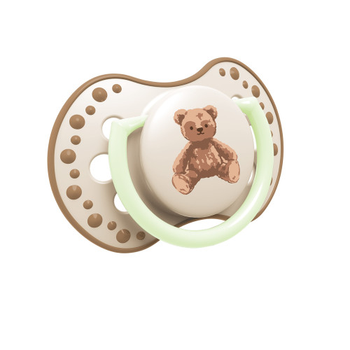 Dudlík svítící silikonový dynamický 2 ks Teddy Love 18 m+ Lovi