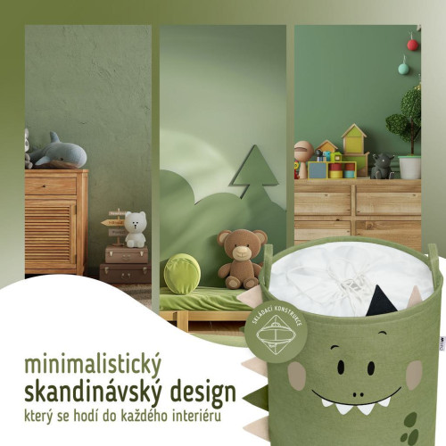Koš na hračky XL se šňůrkou, skládací bavlněný / 63 l Sipo