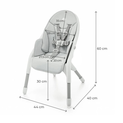 Jídelní židlička Dinnly 2 v 1 Grey Kinderkraft