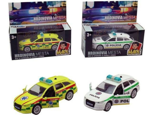 Auto záchranné zdravotné služby a policie