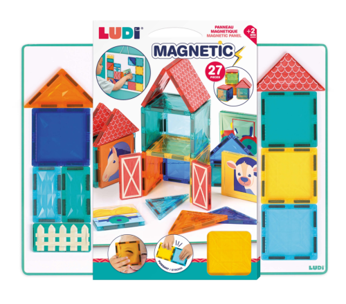 Magnetická stavebnice s tabulí Farma 27 ks Ludi
