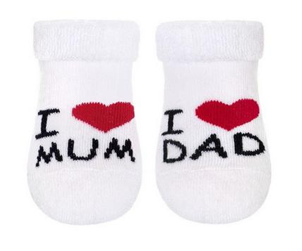 Froté ponožky I Love Mum and Dad vel. 56 New Baby (5-6)