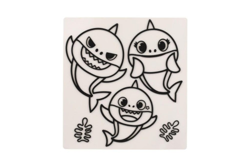 Okenní samolepky a omalovánky Baby Shark s barvami