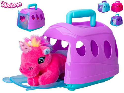 Unicorn jednorožec plyšový 14 cm ležící v přepravce