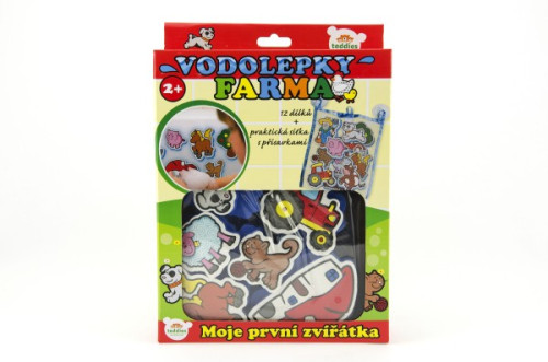 Vodolepky Moje první zvířátka farma pěnová sada se síťkou 12ks v krabici
