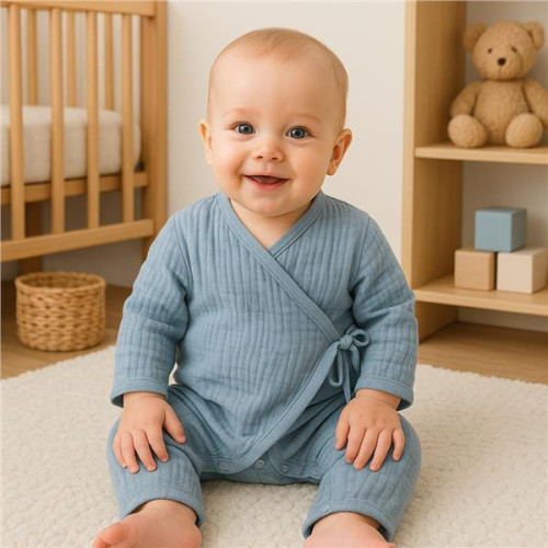 Kojenecký mušelínový overal blue New Baby