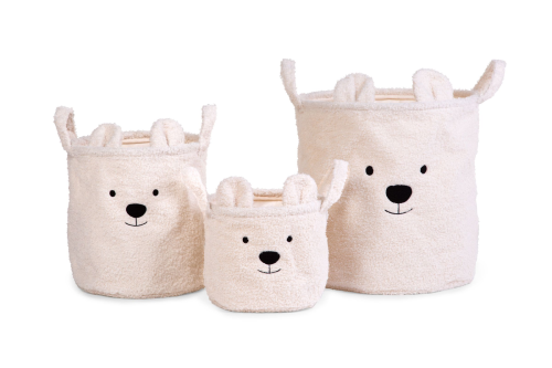 Koš na hračky Teddy Off White 30 x 30 x 30 cm Childhome