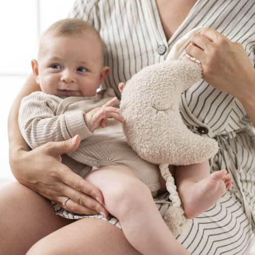 Hračka hudební Teddy měsíček Nattou 25 cm, 0 m+