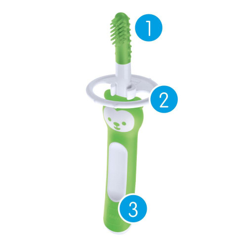 Massaging Brush dětský zubní kartáček s bezpečnostním krytem 3 m+ MAM