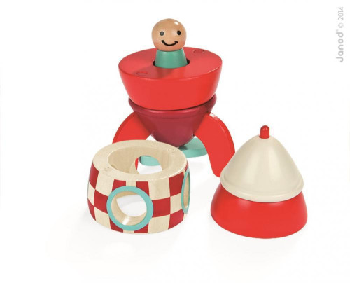 Dřevěná magnetická skládačka Raketa Kit Magnet Janod