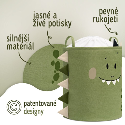 Koš na hračky XL se šňůrkou, skládací bavlněný / 63 l Sipo