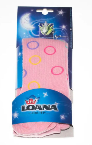 Punčocháčky s aloe vera a nanostříbrem růžové kuličky Loana vel. 50/56