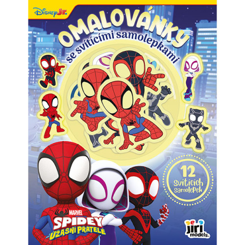 Omalovánky se svítícími samolepkami Spidey