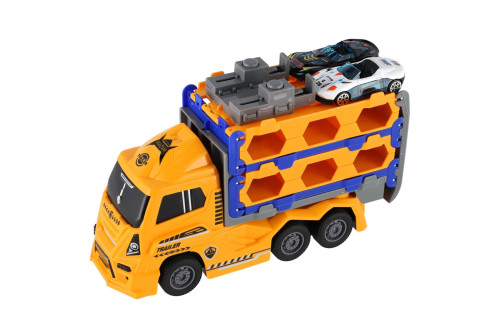Auto kamion přepravník + auto 2 ks 22 cm na setrvačník