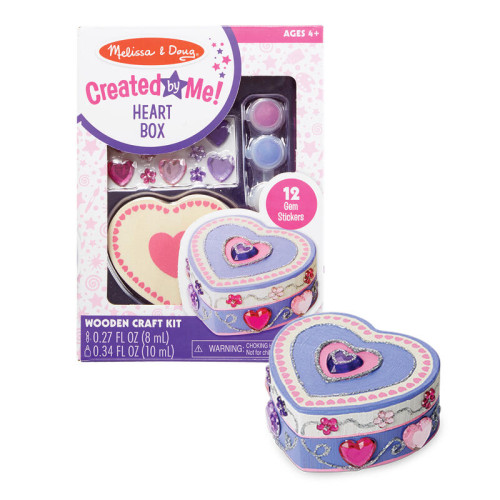 Dřevěná krabička k vymalování Srdce Melissa & Doug