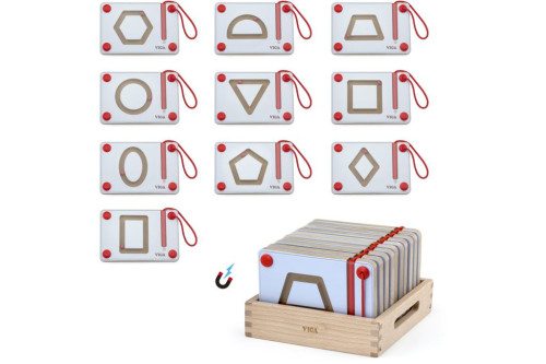 Dřevěná magnetická psací tabulka - geometrické tvary Viga