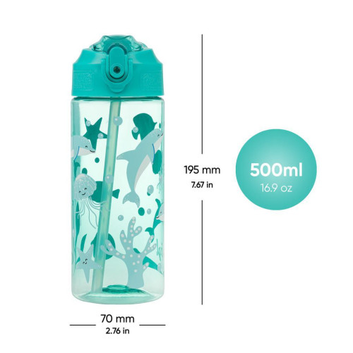 Tritanová láhev na pití s brčkem 500 ml Baagl