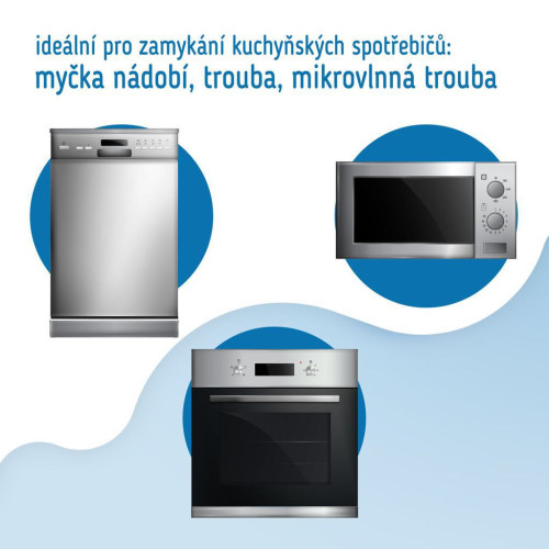 Bezpečnostní zámek na dvířka trouby, odolný proti teplu 1 ks Sipo