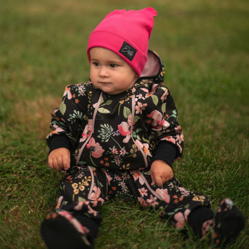 Zimní žebrovaná čepice s oušky Color HOT pink Esito růžová