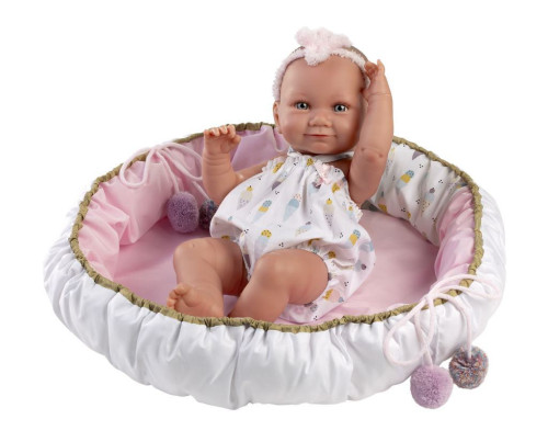 New born holčička realistická panenka miminko s celovinylovým tělem - 40 cm Llorens