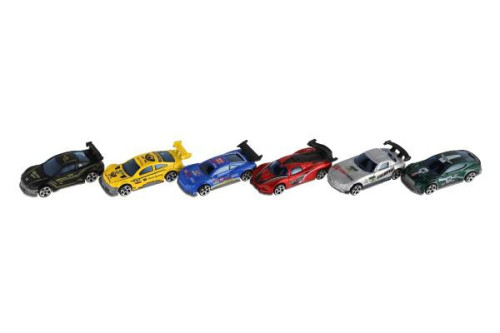Auto závodní 6 ks kov/plast 8 cm na volný chod