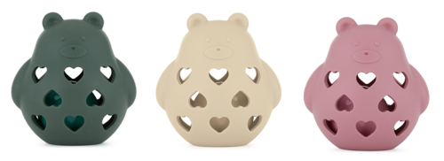 Hračka silikonová s chrastítkem PETITE&MARS Bear Basil