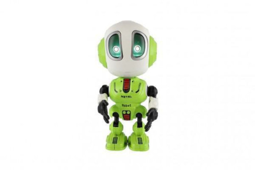 Robot Echo opakující věty kovový 12 cm na baterie se zvukem se světlem