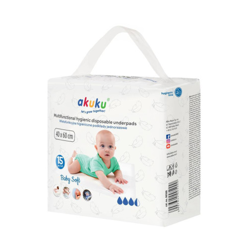 Jednorázové hygienické podložky Akuku Baby Soft 40x60 cm 15ks