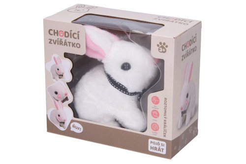 Králík chodící s efekty 16 cm