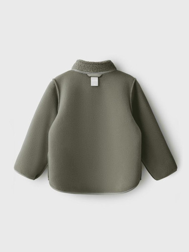 Fleecová bunda Theo Vetiver Green Leokid