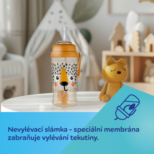 Lahev nevylévací sportovní se slámkou a závažím BabiesBoo 350 ml Canpol babies