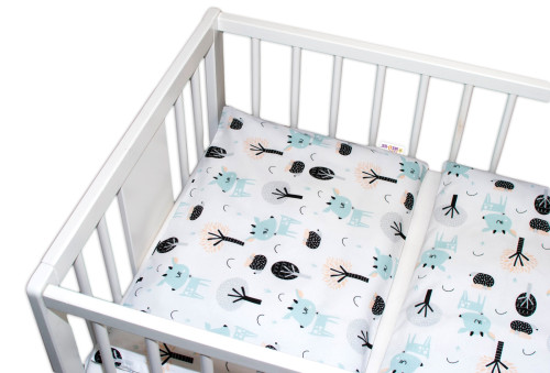 3-dílná sada Mantinel s povlečením Srnečci bílá 120x90 cm Baby Nellys