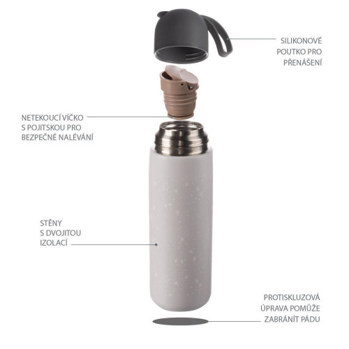 Termoska na tekutiny se silikonovým držákem 400 ml Zopa