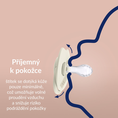 Dudlík svítící silikonový dynamický Prime 18 m+ 2 ks Ivory/Blush Lovi