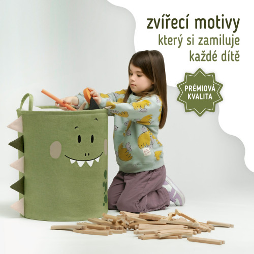 Koš na hračky XL se šňůrkou, skládací bavlněný / 63 l Sipo