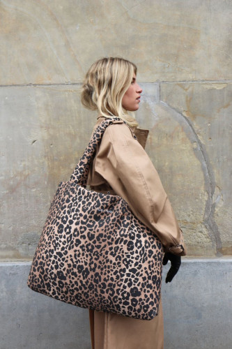 Cotton Mom Bag - přebalovací taška Brownl Leopard Studio Noos