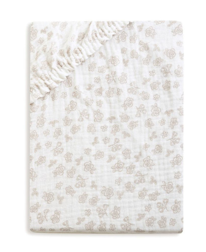 Mušelínové prostěradlo Design s gumou 60 x 120 cm BabyMatex
