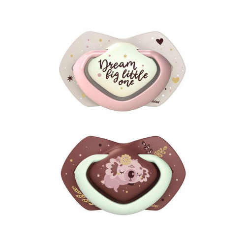 Set symetrických silikonových dudlíků Light touch 0-6 m Sleepy koala