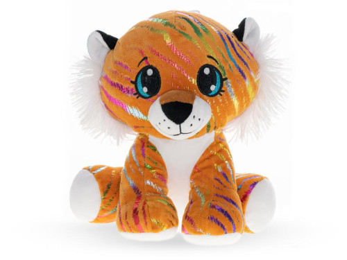 Tygr Star Sparkle plyšový oranžový 16 cm sedící